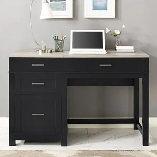 Cameron Lift Top Desk with Storage - Black, Oak