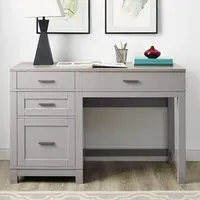 Cameron Lift Top Desk with Storage - Grey, Oak