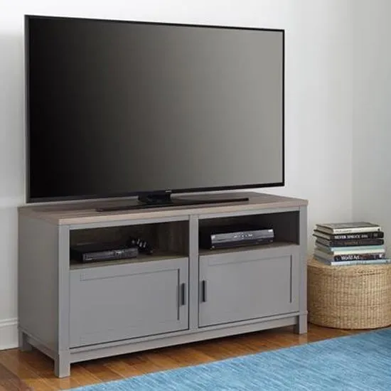 Cameron TV Stand with Storage - Grey, Oak