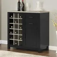 Cameron Wooden Drinks Cabinet - Black
