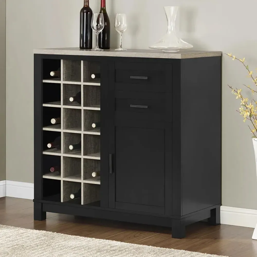 Cameron Wooden Drinks Cabinet - Black image