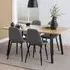 Camino Dining Table with 4 Warren Chairs - Grey, Oak