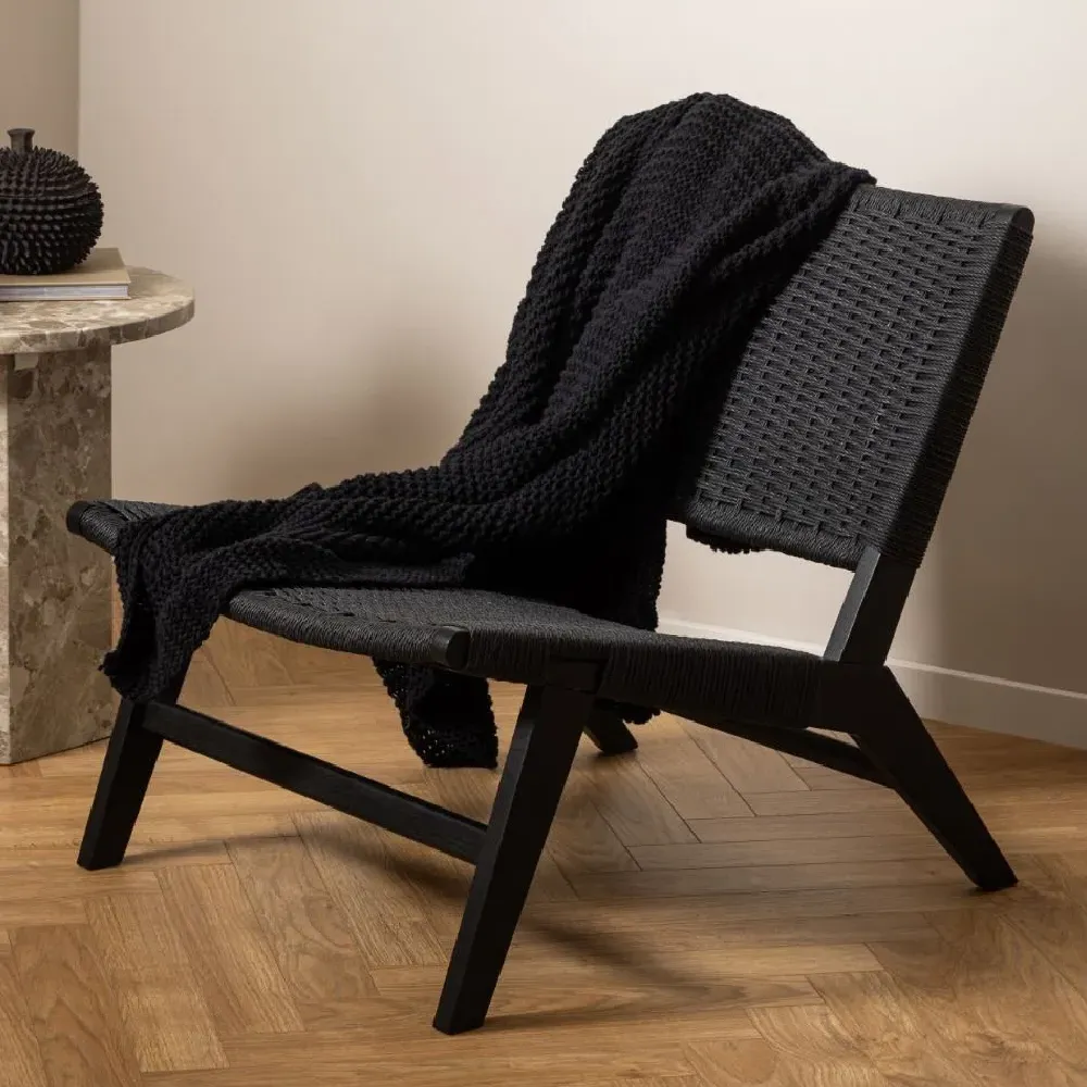Campbell Lounge Chair - Black, Oak product