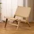 Campbell Wooden Lounge Chair - Off White, Oak