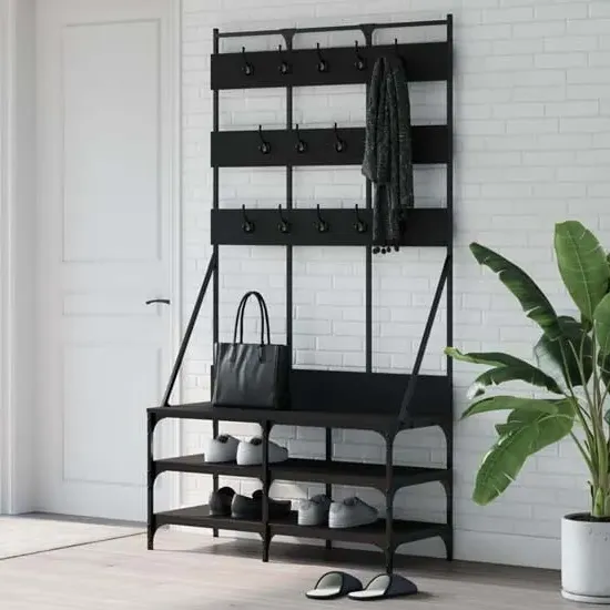 Camrose Clothes Rack with Shoe Storage - Black