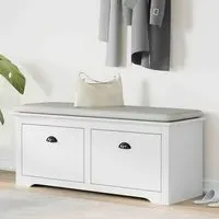Camrose Hallway Seating Bench with 2 Drawers - White, Pinewood