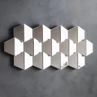 Camrose Hexagonal Bevelled Wall Mirror - Silver, Glass alternate view
