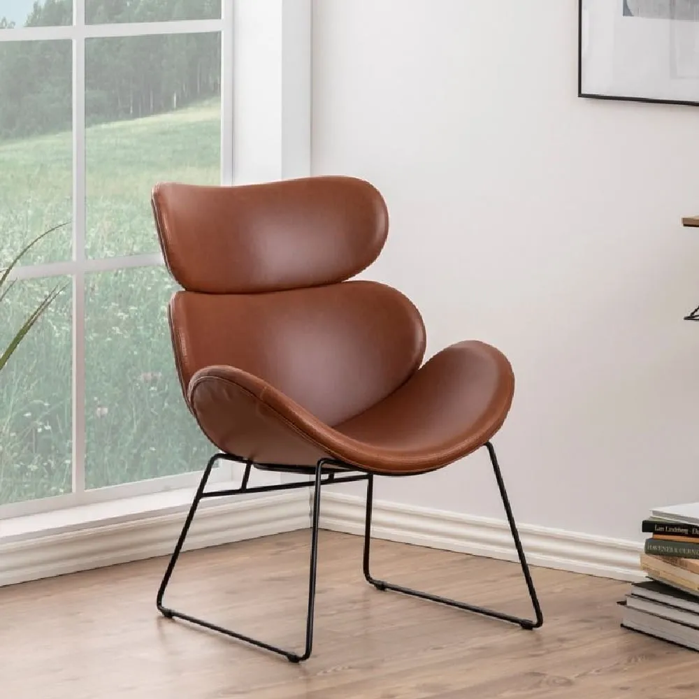 Camrose Leather Lounge Chair - Brown image