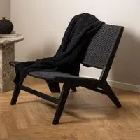 Camrose Weaved Pattern Lounge Chair - Black