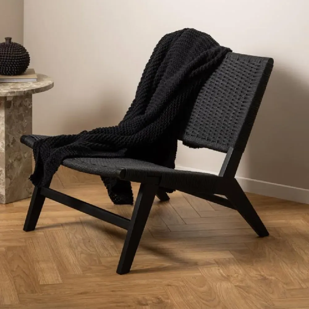 Camrose Weaved Pattern Lounge Chair - Black image