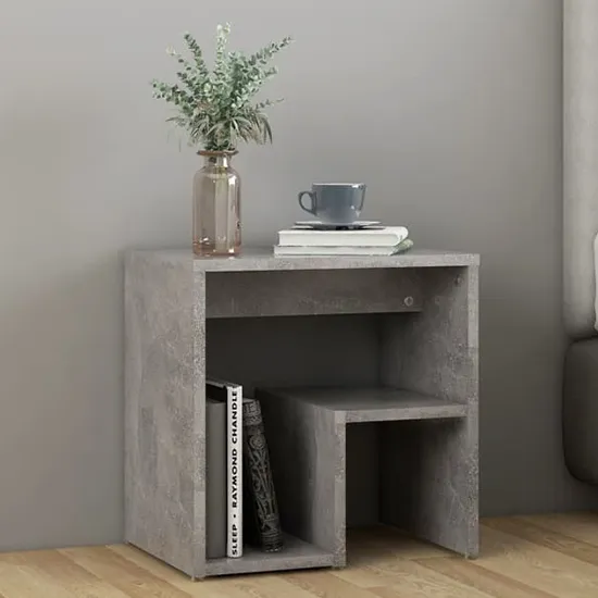 Canaan Bedside Cabinet - Concrete Effect, Engineered Wood product
