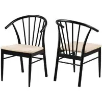 Canby Dining Chairs with Armrests - Black, Oak