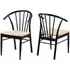 Canby Dining Chairs with Armrests - Black, Oak