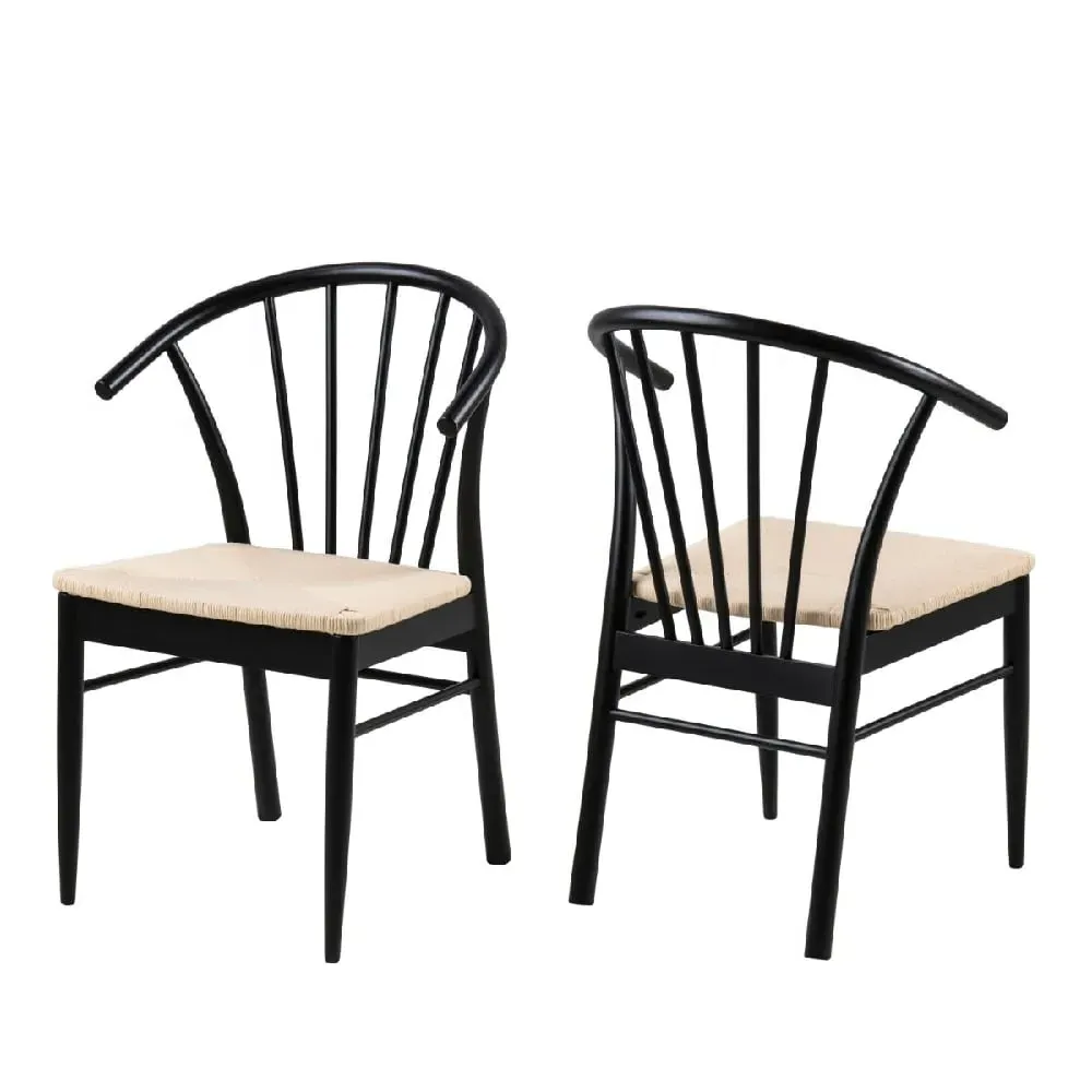 Canby Dining Chairs with Armrests - Black, Oak image