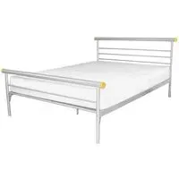 Candela King Size Bed Frame - Silver, Metal