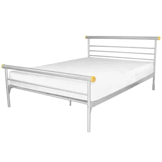 Candela King Size Bed Frame - Silver, Metal