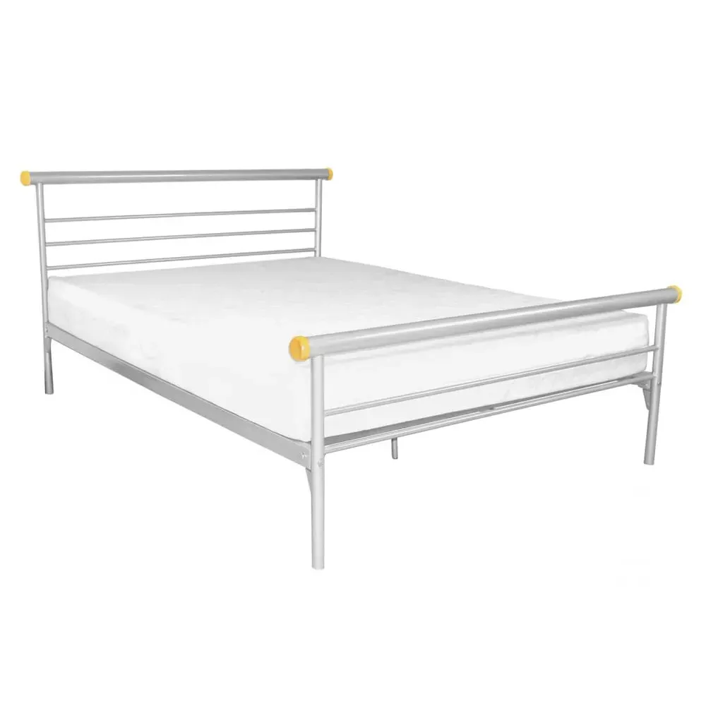 Candela Single Bed Frame - Silver, Metal