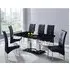 Candice Dining Set with 6 Vesta Chairs - Milano Marble, Black