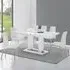 Candice Rectangular Dining Set with 6 Opal Chairs - White