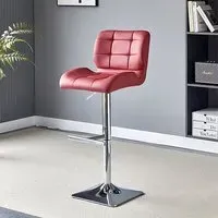 Candid Height-Adjustable Bar Stool - Bordeaux, Faux Leather