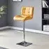 Candid Height-Adjustable Bar Stool - Curry, Faux Leather
