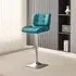Candid Height-Adjustable Bar Stool - Teal, Faux Leather