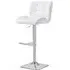 Candid Height-Adjustable Bar Stool - White, Faux Leather
