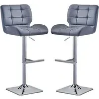 Candid Height-Adjustable Bar Stools with Chrome Base - Grey