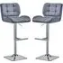 Candid Height-Adjustable Bar Stools with Chrome Base - Grey