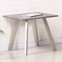 Candie Square Lamp Table with Steel Legs - Concrete Effect
