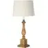 Candoca Square Table Lamp with Oak Base - Natural, Linen Mix