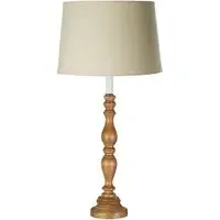 Candoca Table Lamp with Oak Base - Natural, Linen Mix