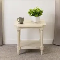 Caneadea Side Table - Antique Cream, Wood