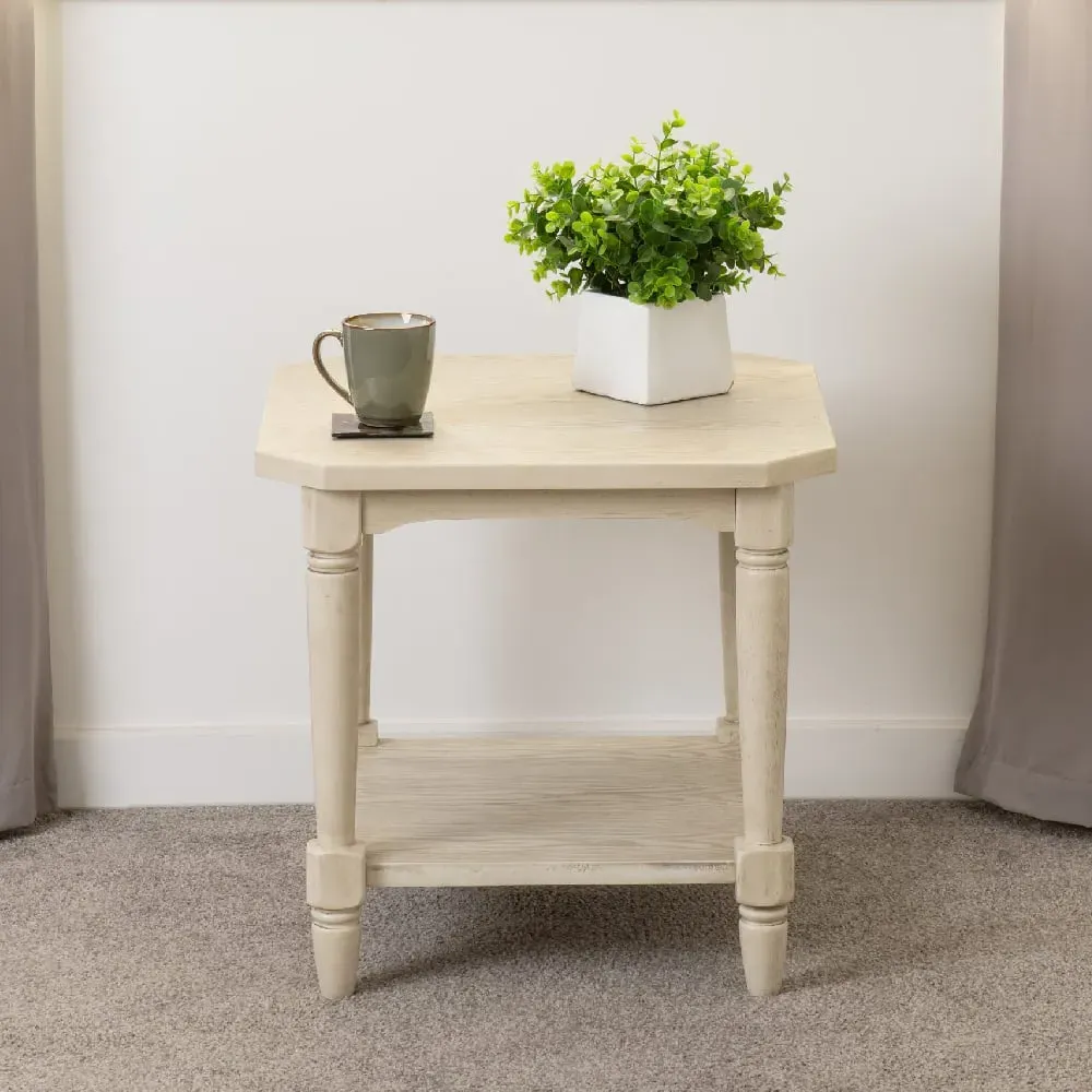 Caneadea Side Table - Antique Cream, Wood image