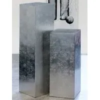 Canfield Set of 2 Decorative Pillars - Silver, Fiberglass