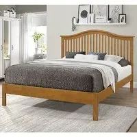 Canika Double Bed Frame - Honey Oak, Hevea Hardwood
