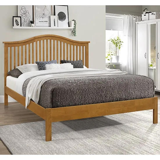 Canika King Size Bed Frame - Honey Oak, Hevea Hardwood