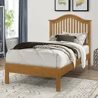 Canika Single Bed Frame - Honey Oak, Hevea Hardwood