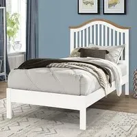 Canika Single Bed Frame - White, Hevea Hardwood