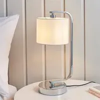 Canning Drum Shade Table Lamp - White, Chrome