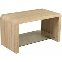 Cannock Rectangular Coffee Table with Glass Shelf - Sonoma Oak
