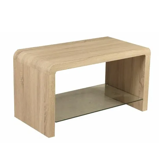 Cannock Rectangular Coffee Table with Glass Shelf - Sonoma Oak image