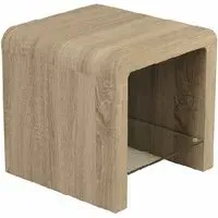 Cannock Square End Table with Glass Shelf - Havana Oak