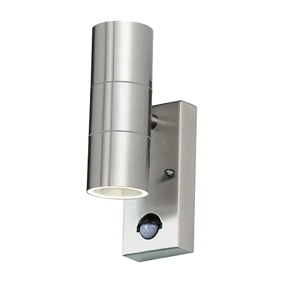 Canon Large Wall Light with Motion Sensor - Polished Stainless Steel