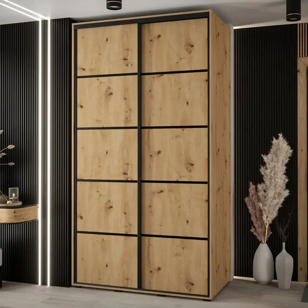 Canon Wardrobe with 2 Sliding Doors - Artisan Oak image