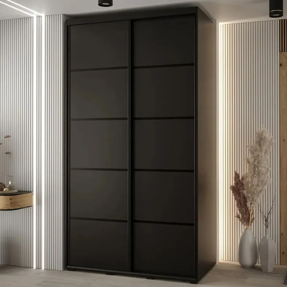 Canon Wardrobe with 2 Sliding Doors - Black