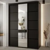 Canon Wardrobe with 3 Sliding Doors - Black
