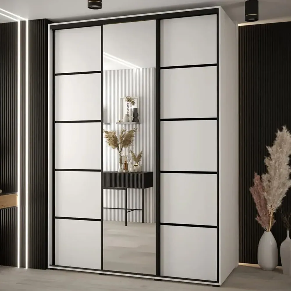 Canon Wardrobe with 3 Sliding Doors - White