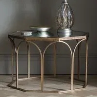 Canterbury Octagonal Glass Coffee Table - Clear, Gold