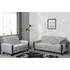 Canton 3+2 Seater Sofa Set with Black Legs - Light Grey, Fabric